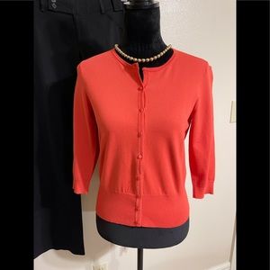 ANN TAYLOR PUMPKIN CARDIGAN SZ SM